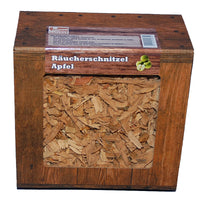 Apfel Räucherschnitzel in Box 3 Liter oder 5 Liter Schüttware, grobe Körnung – Späne Wood Chips Grill Smoker BBQ Räucherholz