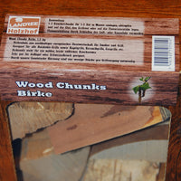 BIRKE Wood Chunks 1 kg Schüttware oder 1,5 kg Box – Räucherholz BBQ Chips Späne Smoker Grill Räucherklötze Holz Stücke