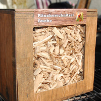 Buche Räucherschnitzel Box 3 Liter oder 5 Liter Schüttware, grobe Körnung – Späne Wood Chips Grill Smoker BBQ Räucherholz