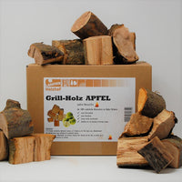 Apfel Grill-Holz - die (saubere) Alternative zu Kohle oder Briketts