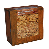 Kirsche Räucherschnitzel Box 3 Liter oder 5 Liter Schüttware, grobe Körnung – Späne Wood Chips für Grill Smoker BBQ