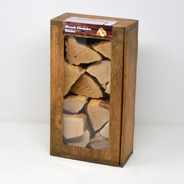 Birne Wood Chunks 1 Kg Schüttware oder 1,5 Kg Box – Räucherklötze Grillholz Smokerholz Räucherholz Holzstücke