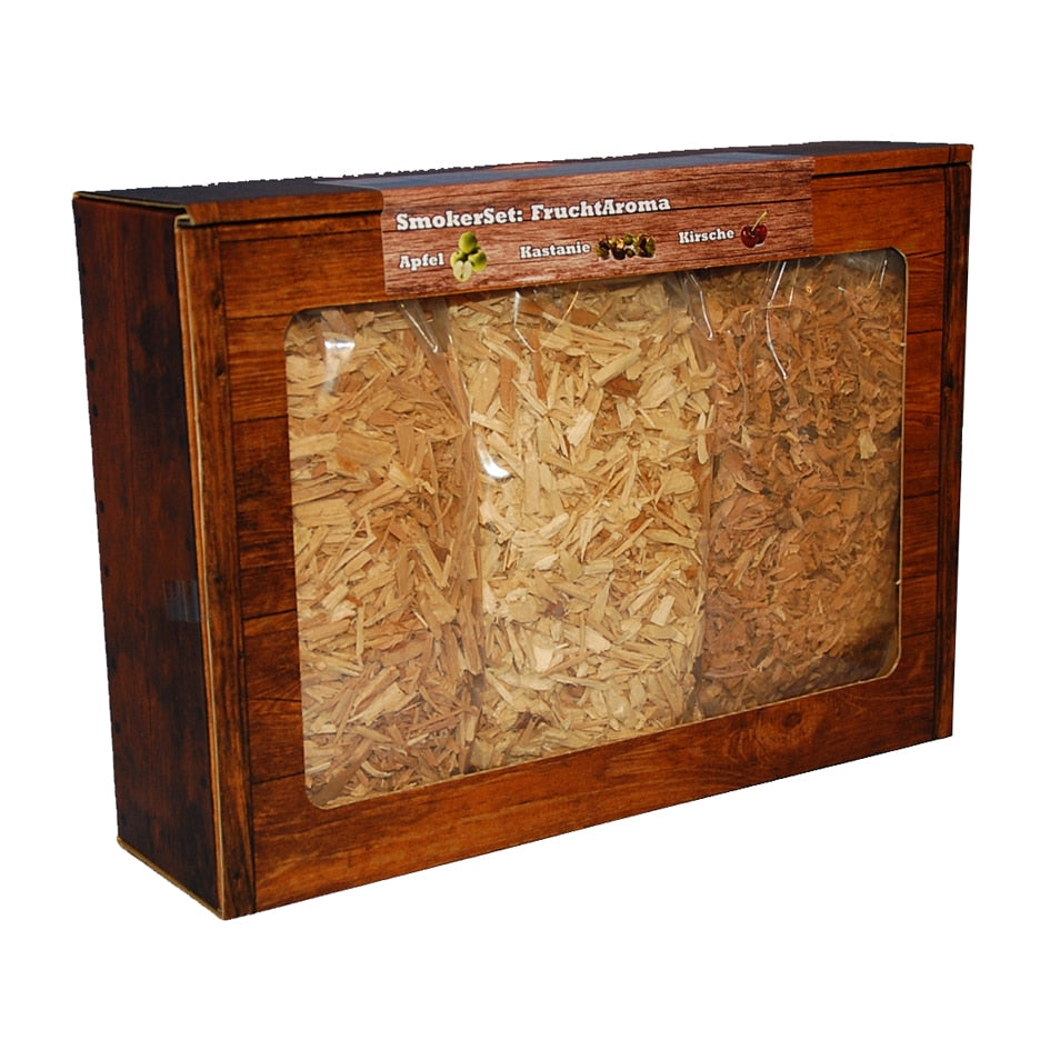 Landree Räucherchips Starter-Set - 4x2L Esche, Kastanie, Birke, Buche Für Smoker & Grill