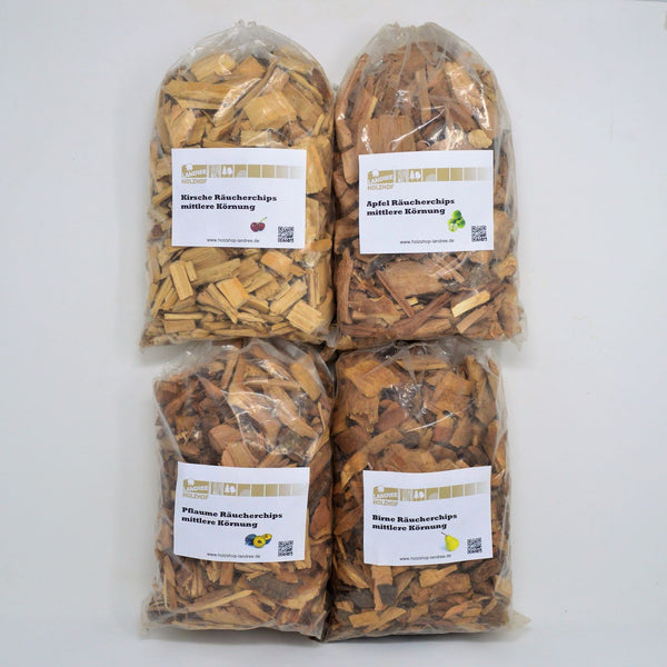 Starter-Set Räucherchips "Altes Land" : Chips der Holzsorten Kirsche, Apfel, Birne, Pflaume